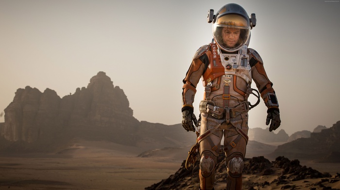 Astronaut Mark Watney from The Martian on Mars
