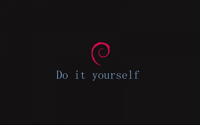 Debian logo with text "Do it yourself"