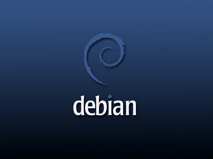 Debian logo with text