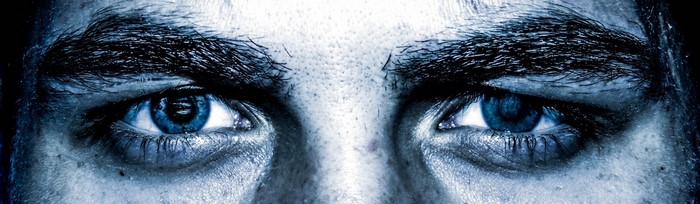 Close up of Fred Durst's blue eyes