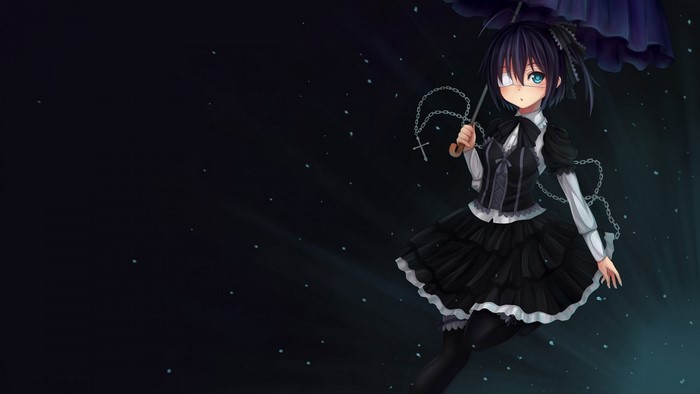Takanashi Rikka from Chuunibyou demo Koi ga Shitai holding an umbrella