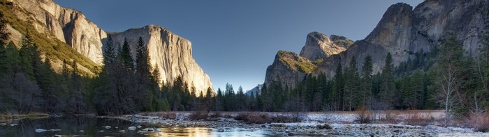 Yosemite National Park Valley with Mountains and River