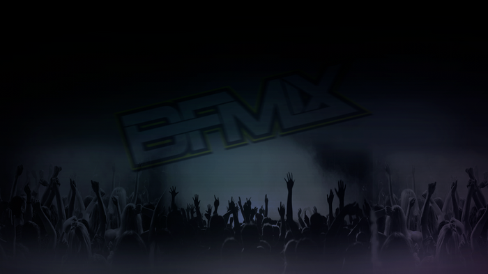 BFMIX logo over a crowd at a concert