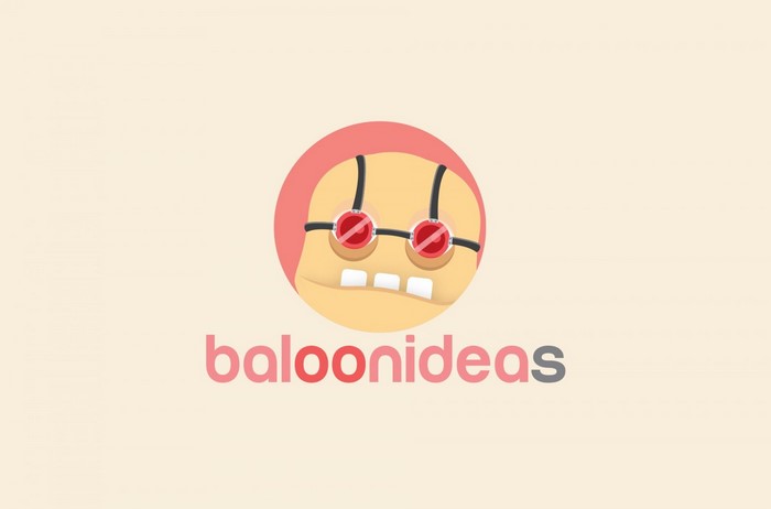 Baloonideas logo with cartoon character