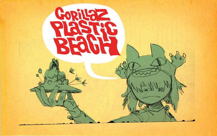 Gorillaz Plastic Beach Illustration by Jamie Hewlett