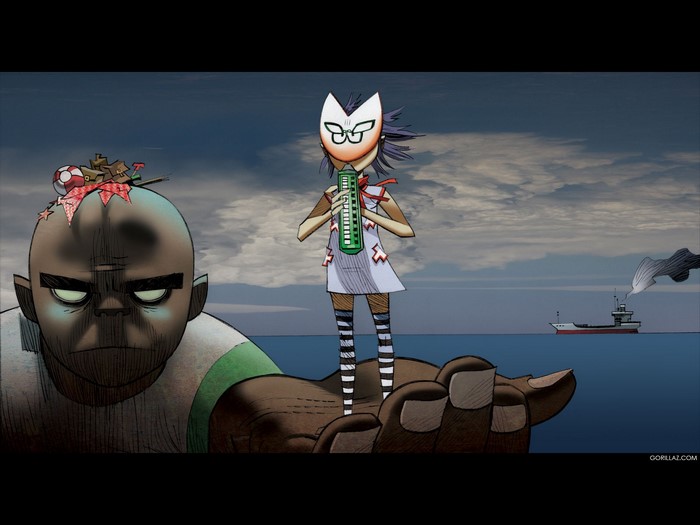 Noodle and Russel Hobbs from Gorillaz