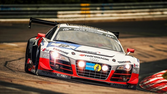 Audi R8 GT3 race car on a track