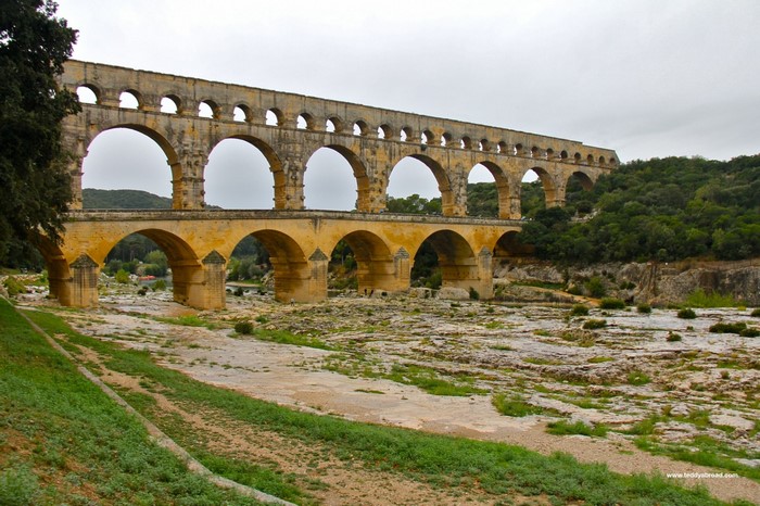 Pont du Gard aqueduct bridge in France