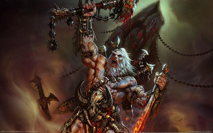 Diablo III Warlord with Axe and Sword