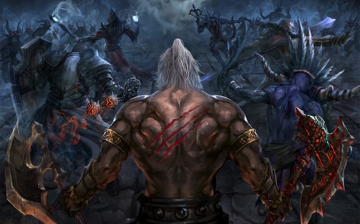 Diablo III Screenshot: Warrior Battles Demons