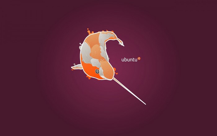 Ubuntu logo with a narwhal illustration