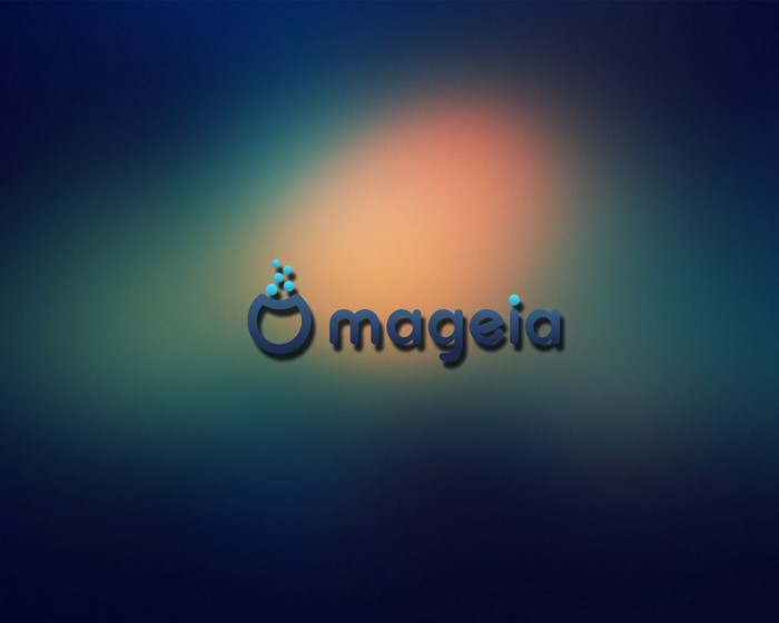 Mageia Linux logo with abstract background