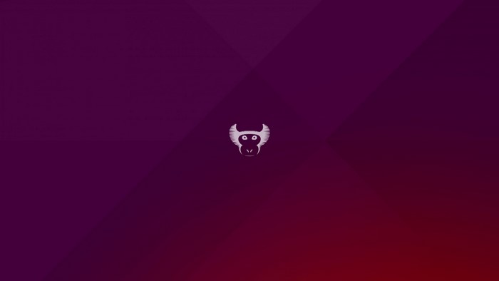 Ubuntu logo on a purple and red gradient background