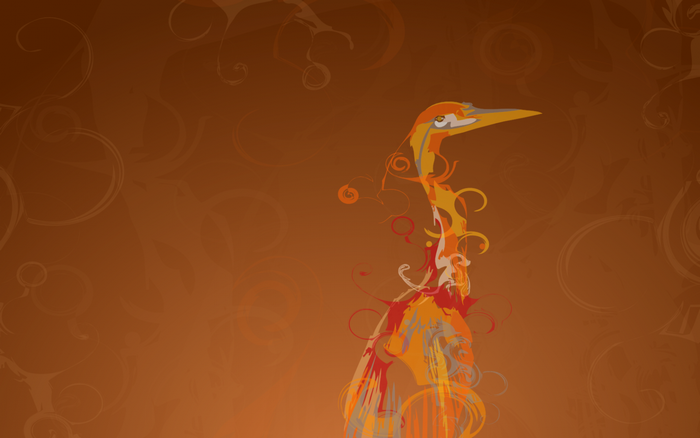 Abstract bird illustration with floral patterns