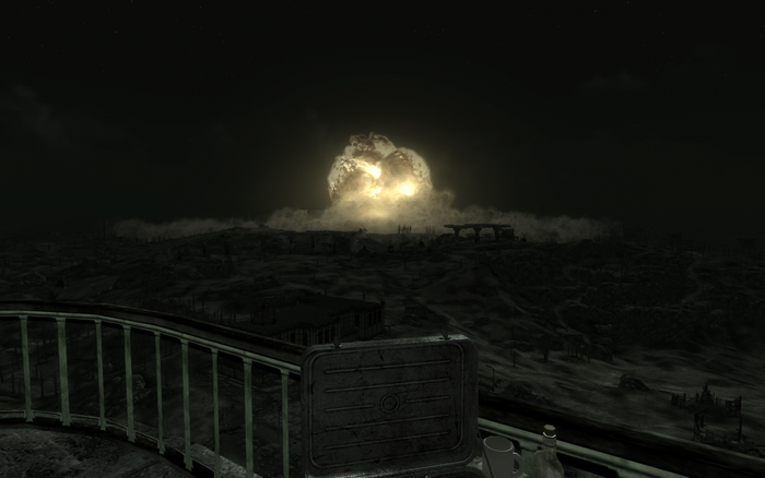 Nuclear explosion in Fallout 3 at night