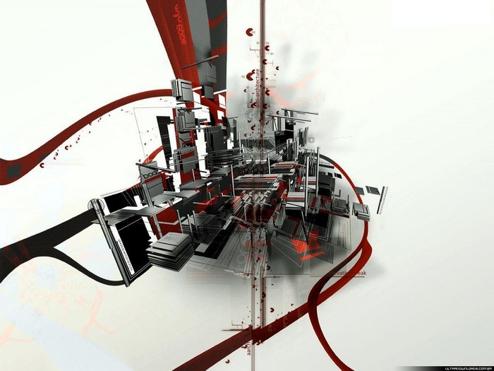 Abstract futuristic technology and machinery