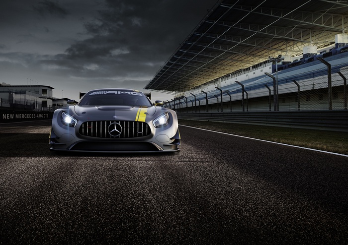 Mercedes-AMG GT3 race car on a track