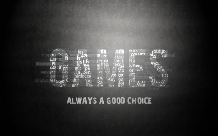 Video game typography with quote