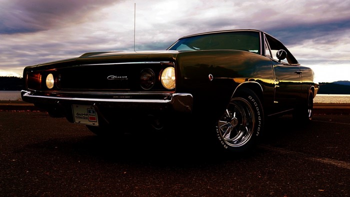 1968 Dodge Charger R/T Muscle Car at Dusk