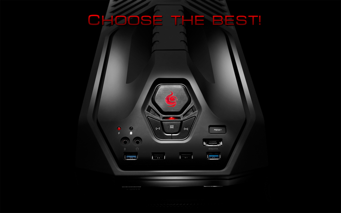 Cooler Master PC Case with "CHOOSE THE BEST!" Text