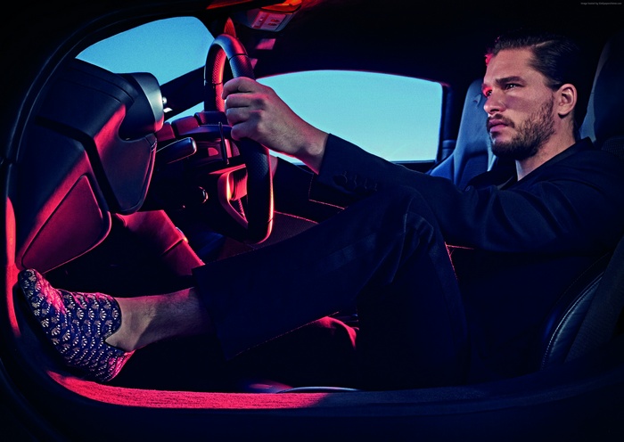 Kit Harington in a car