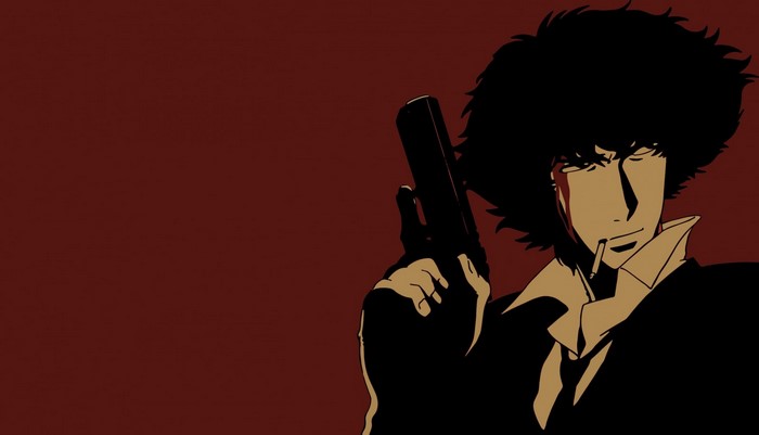 Spike Spiegel from Cowboy Bebop holding a gun