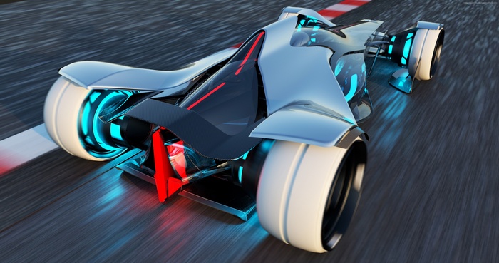 Infiniti Synaptiq concept car on a racetrack