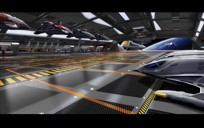 Star Trek Starship Hangar Bay with USS Enterprise NCC-1701-E