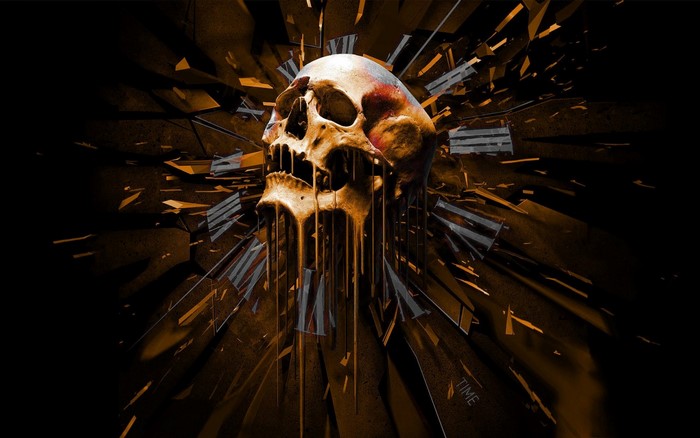 Melting Skull with Shattering Clock