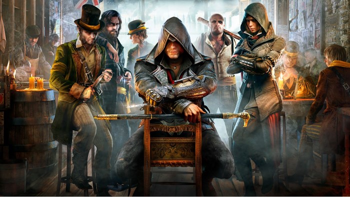 Assassins Creed Syndicate characters in a pub