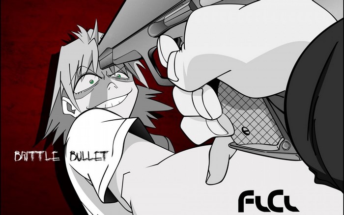 Haruhara Haruko from FLCL with a gun