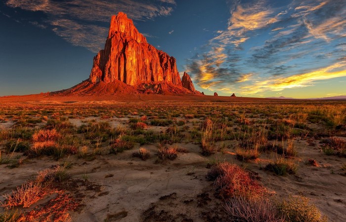 Sunset Over Majestic Desert Butte