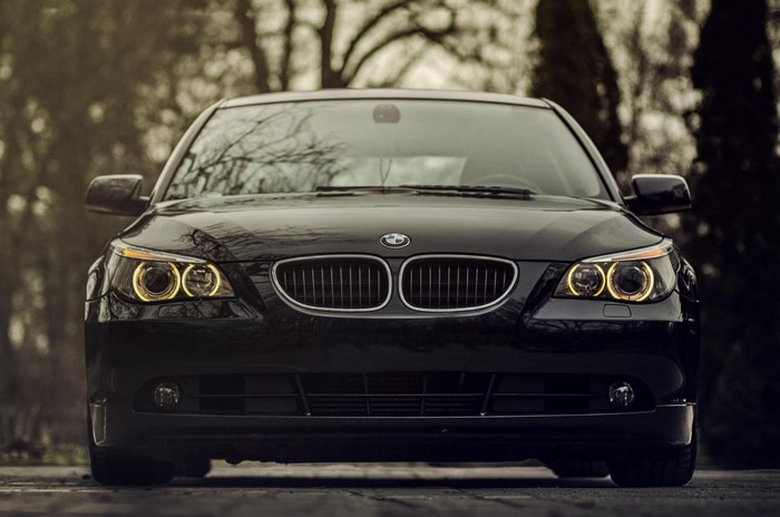 Black BMW E60 Sedan parked outdoors