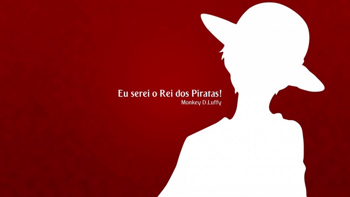 Monkey D. Luffy from One Piece silhouette with quote