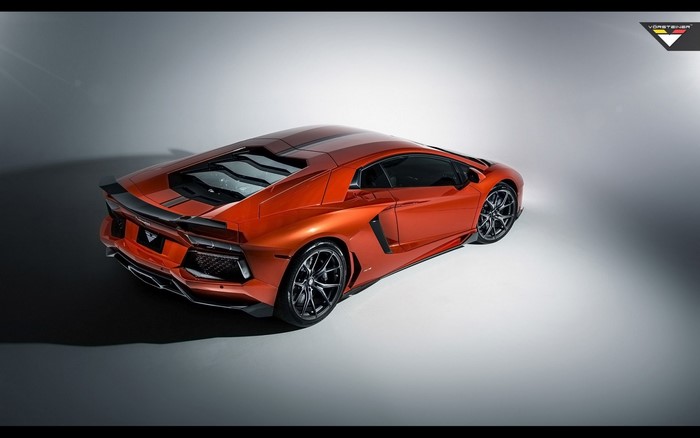 Orange Lamborghini Aventador with Vorsteiner Body Kit