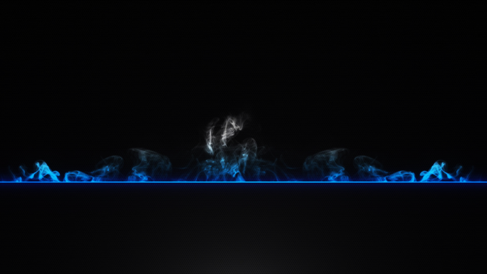 Blue and white smoke with a blue line on black background