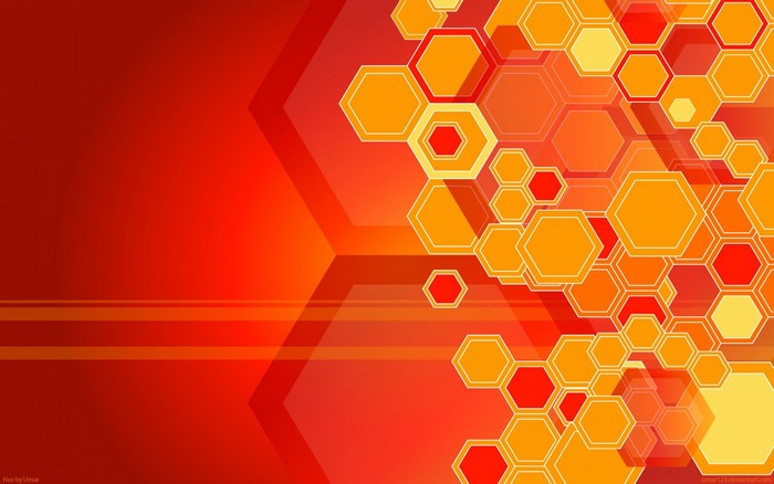 Abstract Hexagon Pattern with Red and Orange Gradient