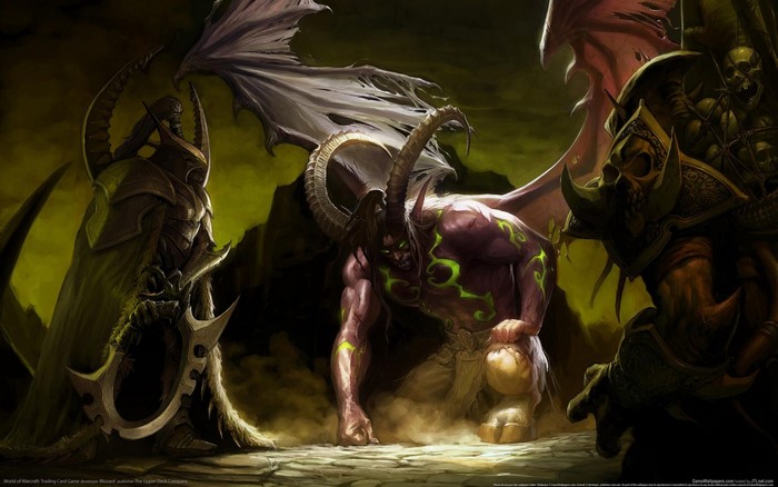 Illidan Stormrage and demons from World of Warcraft