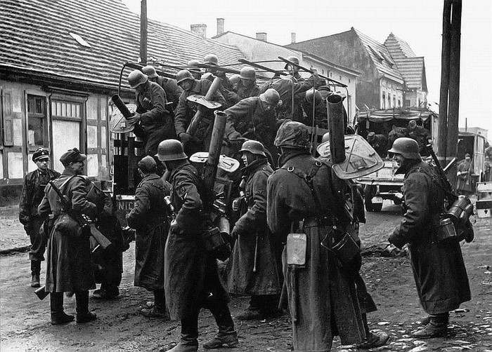German Soldiers Armed with Panzerschreck in WWII