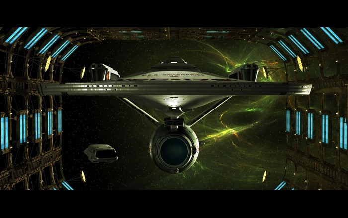 USS Enterprise spaceship in space dock
