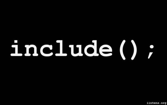The word "include" with parentheses and semicolon