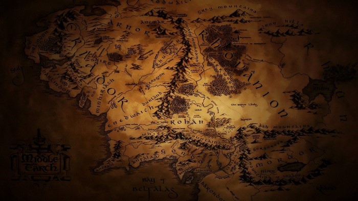 Map of Middle-earth from The Lord of the Rings