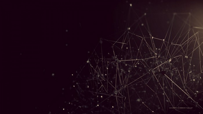 Abstract network of glowing nodes and lines