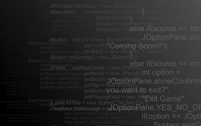 Computer code on a dark background