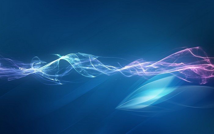 Abstract blue and purple light waves