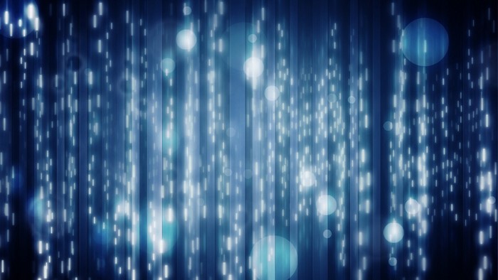 Abstract blue light streaks and bokeh