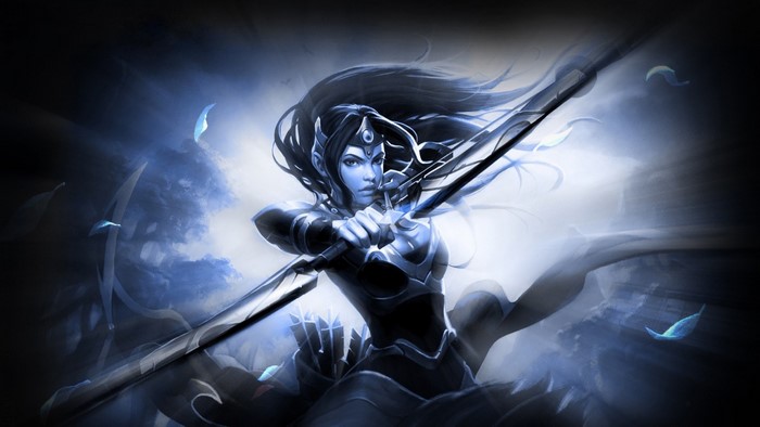 Mirana from Dota 2 aiming her bow