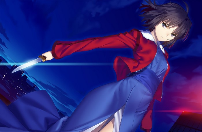 Ryougi Shiki from Kara no Kyoukai holding a knife