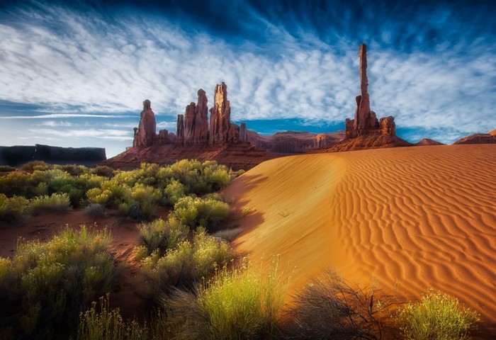 Monument Valley Sand Dunes at Sunset