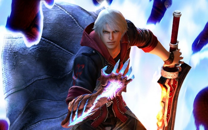 Nero from Devil May Cry 4 with Fiery Sword and Devil Arm